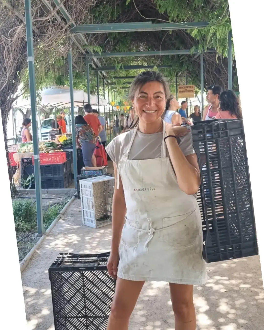 Leslie en la feria CanastaViva
